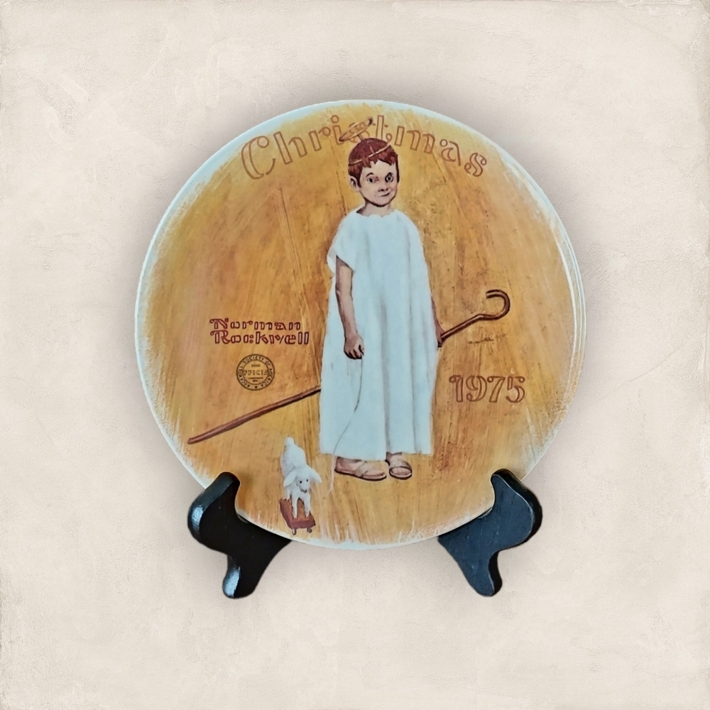 VINTAGE 1975 Norman Rockwell Christmas Plate “Angel With A Black Eye”